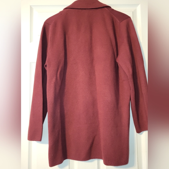 J CREW Cecile Burgundy Knit Blazer Cardigan Size Medium - Picture 7 of 8